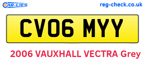 CV06MYY are the vehicle registration plates.