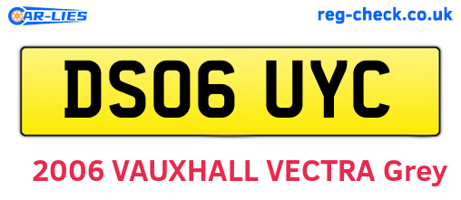 DS06UYC are the vehicle registration plates.
