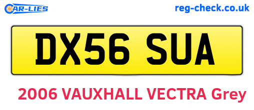 DX56SUA are the vehicle registration plates.