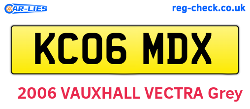 KC06MDX are the vehicle registration plates.