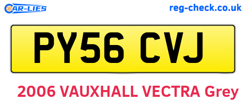 PY56CVJ are the vehicle registration plates.