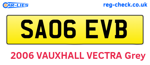 SA06EVB are the vehicle registration plates.
