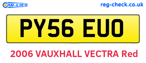 PY56EUO are the vehicle registration plates.