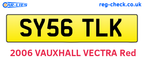 SY56TLK are the vehicle registration plates.
