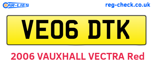 VE06DTK are the vehicle registration plates.