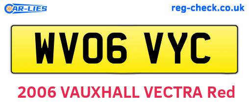 WV06VYC are the vehicle registration plates.