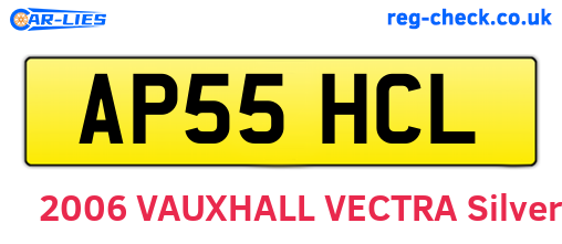 AP55HCL are the vehicle registration plates.