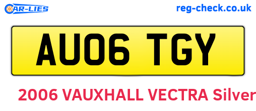 AU06TGY are the vehicle registration plates.
