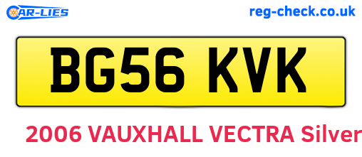 BG56KVK are the vehicle registration plates.