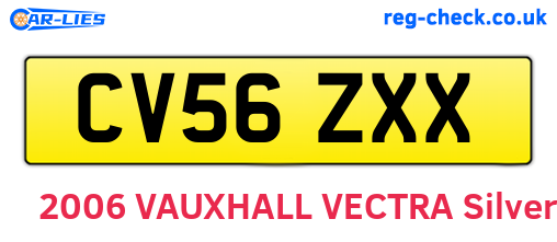 CV56ZXX are the vehicle registration plates.