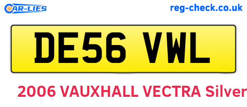 DE56VWL are the vehicle registration plates.