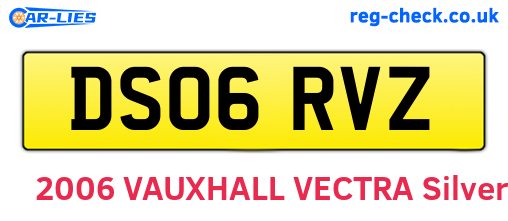 DS06RVZ are the vehicle registration plates.