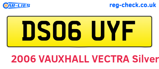 DS06UYF are the vehicle registration plates.
