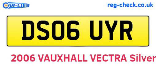DS06UYR are the vehicle registration plates.