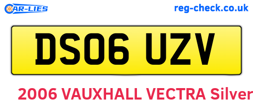 DS06UZV are the vehicle registration plates.