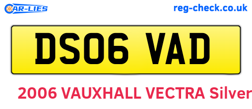 DS06VAD are the vehicle registration plates.