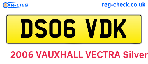 DS06VDK are the vehicle registration plates.