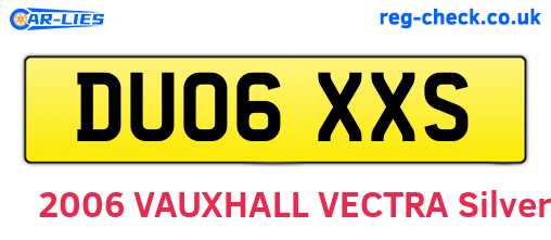 DU06XXS are the vehicle registration plates.
