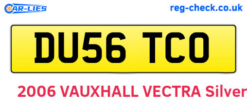DU56TCO are the vehicle registration plates.
