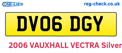 DV06DGY are the vehicle registration plates.