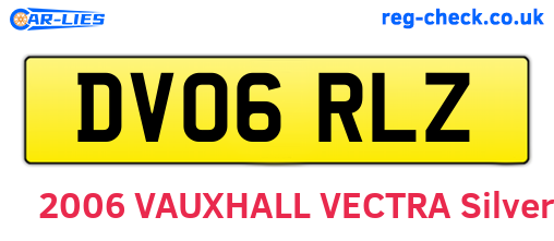 DV06RLZ are the vehicle registration plates.