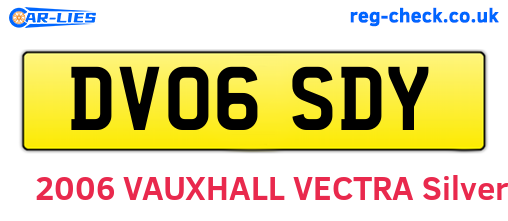 DV06SDY are the vehicle registration plates.