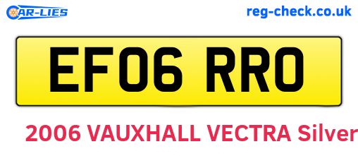 EF06RRO are the vehicle registration plates.