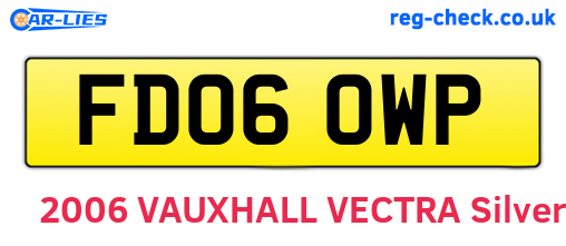 FD06OWP are the vehicle registration plates.