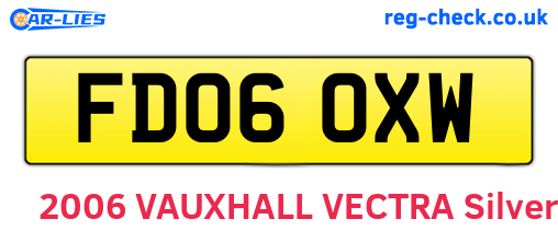 FD06OXW are the vehicle registration plates.