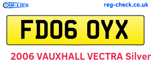 FD06OYX are the vehicle registration plates.