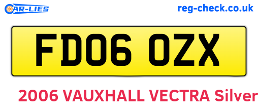FD06OZX are the vehicle registration plates.