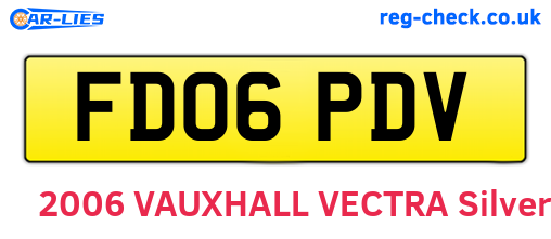 FD06PDV are the vehicle registration plates.