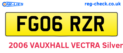 FG06RZR are the vehicle registration plates.