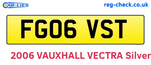 FG06VST are the vehicle registration plates.