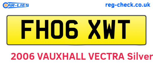 FH06XWT are the vehicle registration plates.