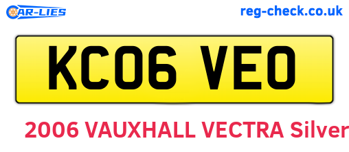 KC06VEO are the vehicle registration plates.
