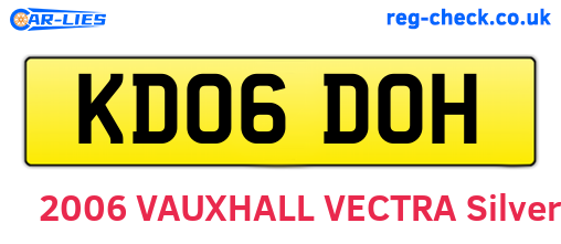 KD06DOH are the vehicle registration plates.
