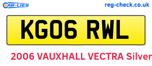 KG06RWL are the vehicle registration plates.