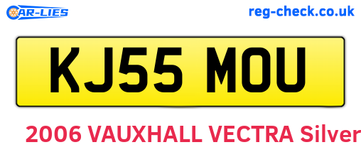 KJ55MOU are the vehicle registration plates.