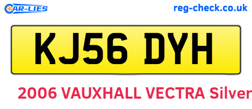 KJ56DYH are the vehicle registration plates.