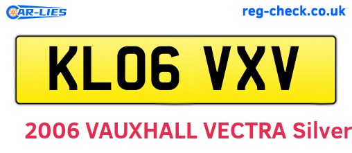 KL06VXV are the vehicle registration plates.