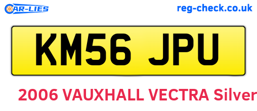 KM56JPU are the vehicle registration plates.