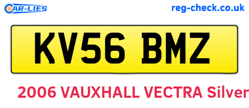 KV56BMZ are the vehicle registration plates.