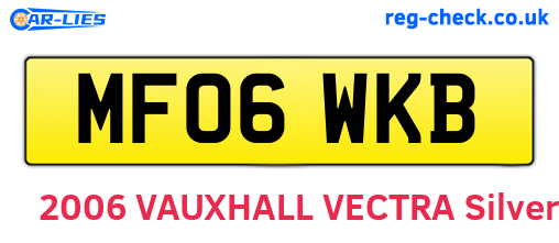 MF06WKB are the vehicle registration plates.