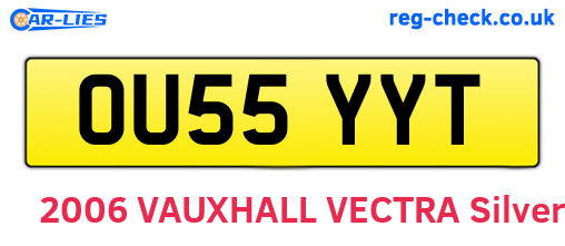 OU55YYT are the vehicle registration plates.