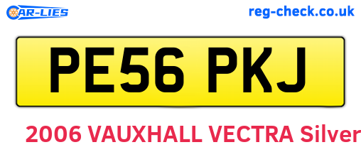 PE56PKJ are the vehicle registration plates.