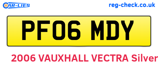 PF06MDY are the vehicle registration plates.