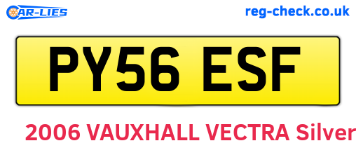 PY56ESF are the vehicle registration plates.
