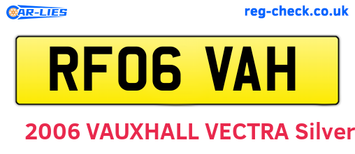 RF06VAH are the vehicle registration plates.
