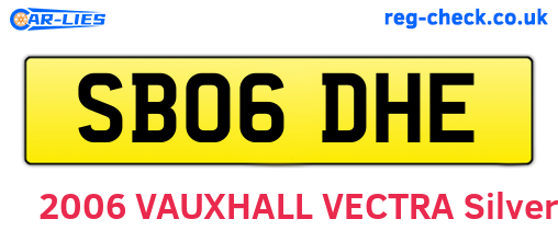 SB06DHE are the vehicle registration plates.